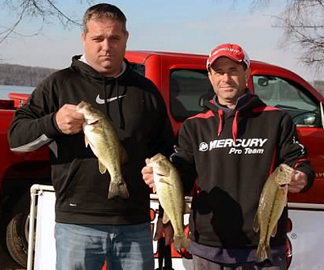 First place winners Harvey (left) and Beck show three of their six keepers. -FOM photo