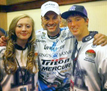 2014 Bassmaster Classic World Champion Randy Howell tells Brianna and Mitchell how proud he is of them. SFN photo Don Gowen