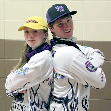 Brianna and Mitchell ham it up backstage.