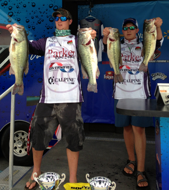 Mitchell Gowen and Jonathan Cimino brought a five-bass limit to the scale Sunday weighing 23 pounds, 2 ounces. - Courtesy Photo
