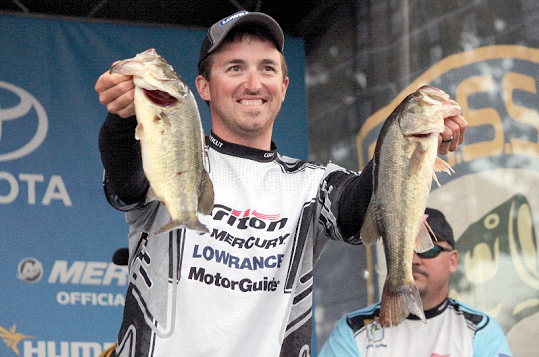 Connecticut angler Paul Mueller wins the 2014 Old Milwaukee B.A.S.S. Nation Championship on Louisiana's Ouachita River, sacking a three-day total of 32 pounds, 15 ounces.  Photo by Shaye Baker/Bassmaster
