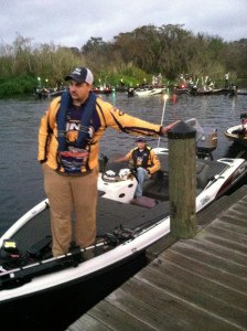 Cousins Ryan and Zack Darracott, University of North Alabama, standing by for the launch sequence. SFN photo Ernie Darracott