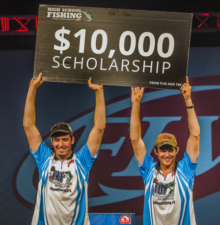 Kristopher Queen and Tyler Black of Bandys High School in Catawba, North Carolina, brought five bass to the Walmart FLW Tour scale Sunday weighing 17 pounds, 15 ounces FLW photo