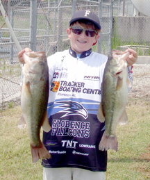 Storme Alexander shows a couple of reasons he had a total of 15 lbs. 11 oz. SYBM photo