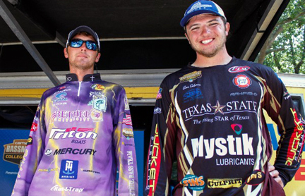 John Garrett of Bethel University and Evan Coleman of Texas State University move on to the final day of the Carhartt Bassmaster College Series Classic Bracket presented by Bass Pro Shops. At stake is a berth in the 2017 GEICO Bassmaster Classic presented by GoPro to be held on Lake Conroe out of Houston, Texas. Photo by Ronnie Moore/Bassmaster