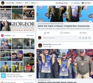 Facebook page screen pic