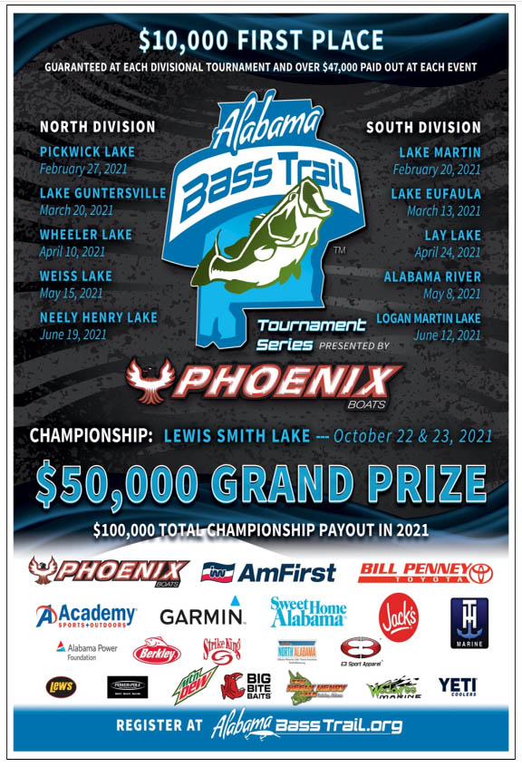 Alabama Bass Trail Announces 2021 Tournament Schedule and Payout ...